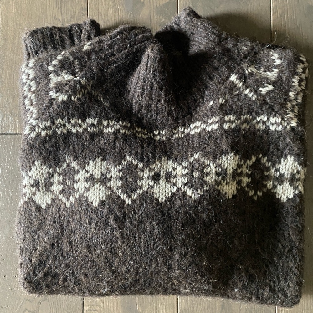 DKNY Turtleneck Sweater with Nordic Pattern